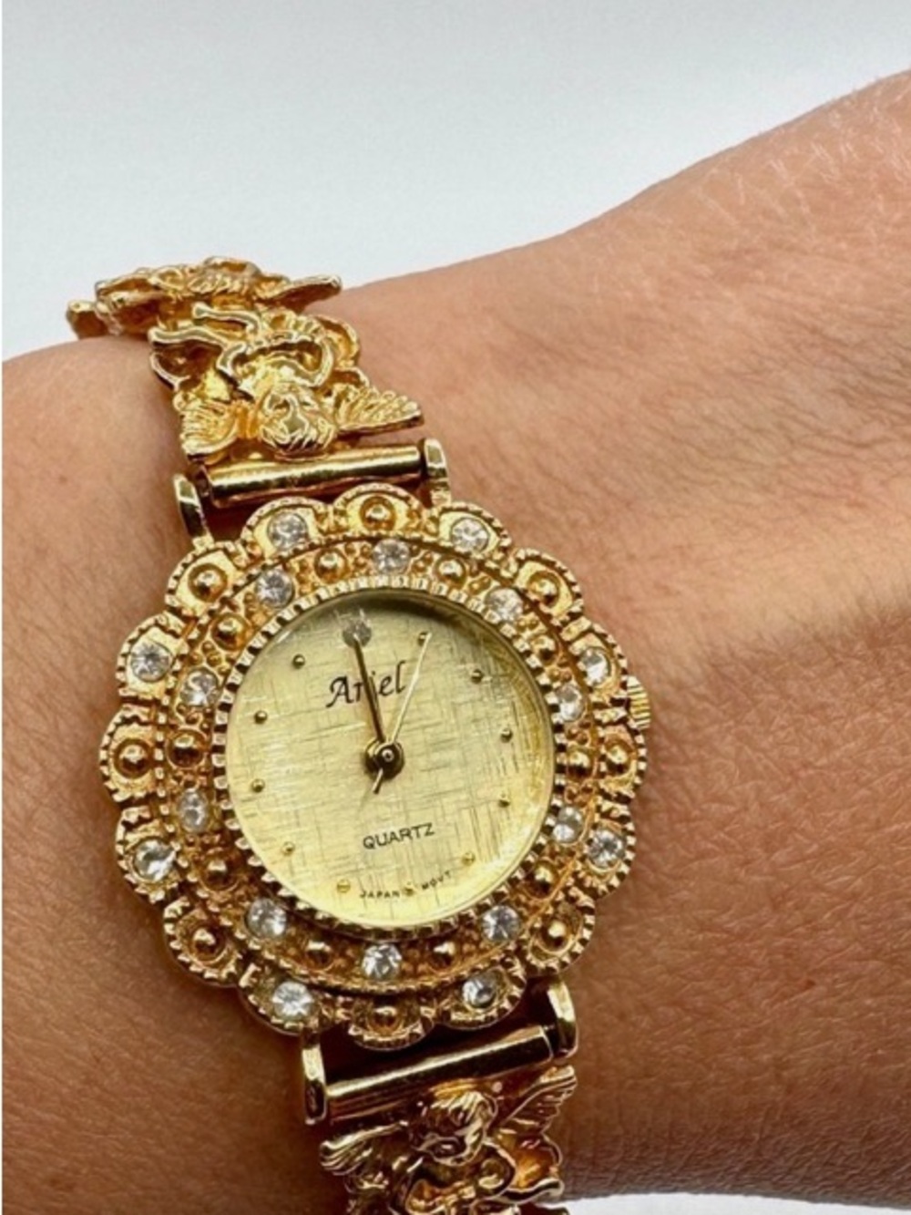 Gold Floral Bracelet Watch for Women by